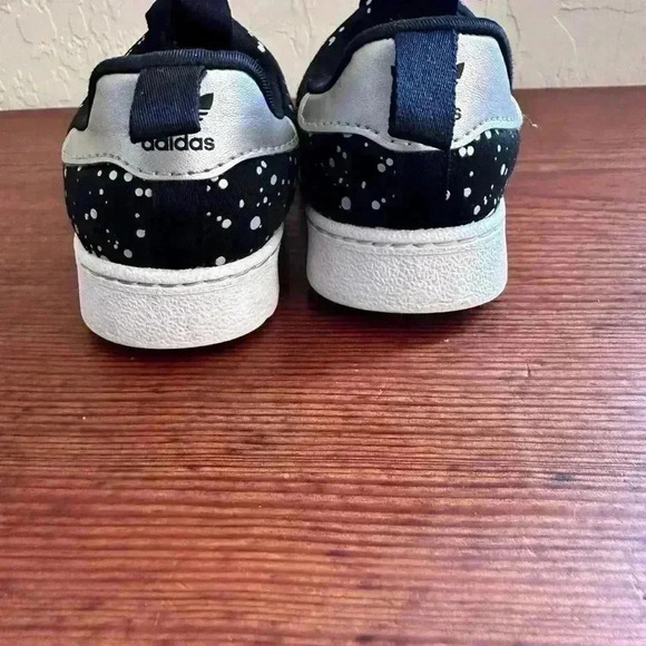 Adidas Toddler Superstar Ortholite Fitfoam Shoes Black Red Stripes - Picture 8 of 11